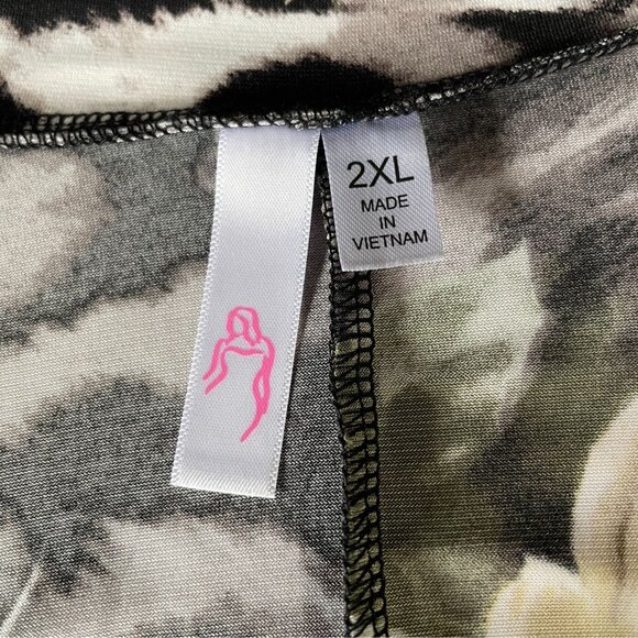 Plus Size Floral Leopard Print Midi Dress Lounge Casual Fall Coquette Softcore - Picture 3 of 9